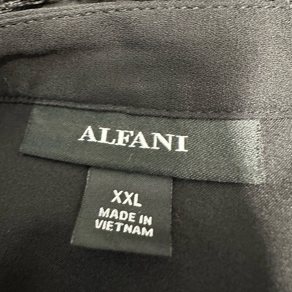 Alfani Fringe-Trim Mandarin Collar Button Up Long Sleeve Blouse Black Sz XXL - Picture 9 of 10